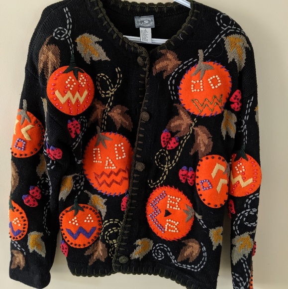 Vintage Sweaters - Vintage Halloween cardigan
